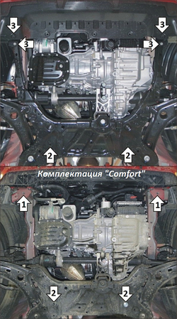 Защита стальная 2 мм Д; КПП; Haval Jolion (в том числе Comfort); с 2021 г MOTODOR.73104