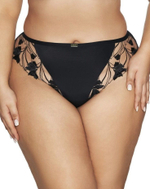 Трусики-бразилиана Sublime с цветочной вышивкой (Размер: XXL) (Цвет: черный)