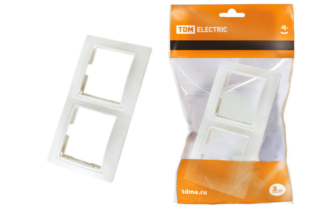 Рамка 2-ая Таймыр горизонтальная белая TDM