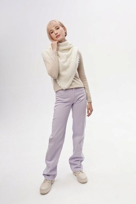 Оренбургский пуховый платок П2-100-02 экрю