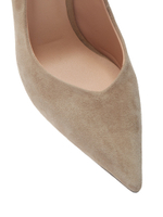 Женские туфли замшевые бежевые на бамбуковом каблуке