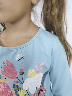 16-147-5 Лонгслив для девочки Лунева