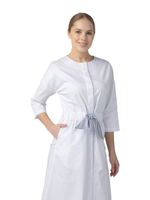 Платье медицинское Dr. Nice с серым поясом, белый, 48