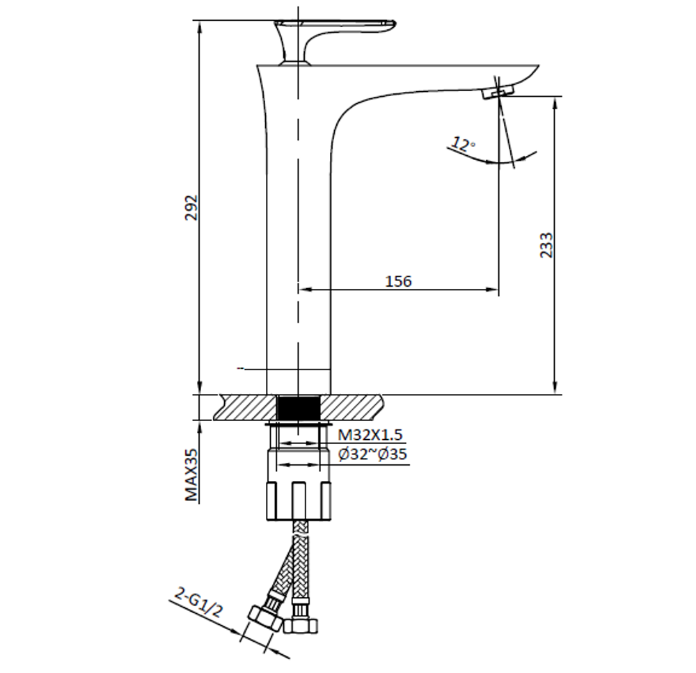 Смеситель для раковины AltroBagno Aperto 010206 BiCr