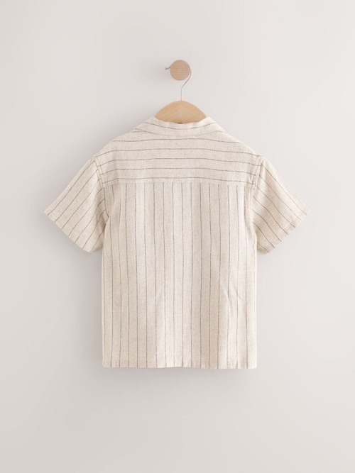 Рубашка с коротким рукавом для мальчика Next AB7-087, Бежевый