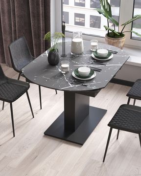 Стол обеденный Ceramic раскладной 120-180*90 керамика темная