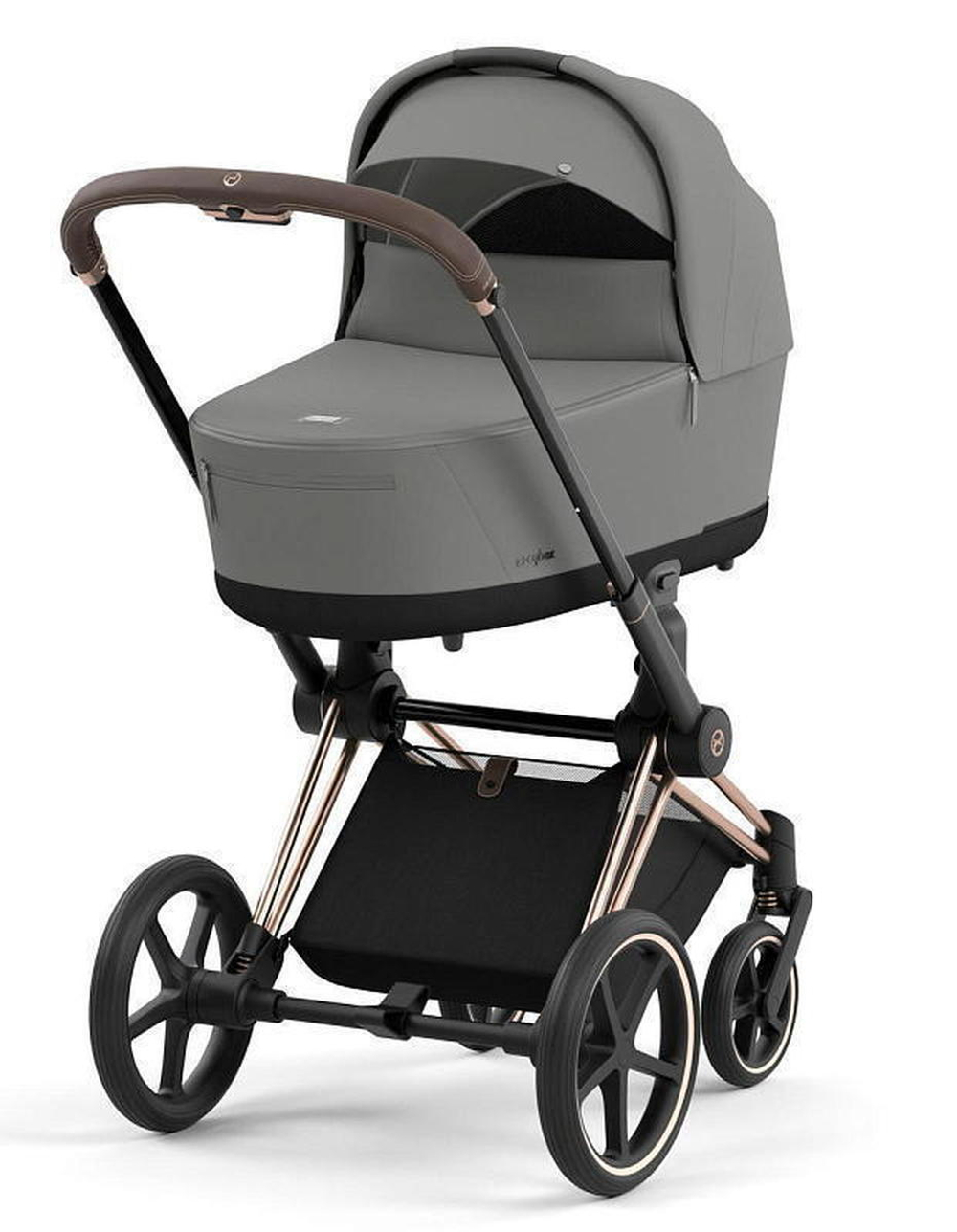Коляска Cybex Priam IV Rosegold complete и автокресло Cloud G i-Size Fog Grey 3 в 1 Mirage Grey