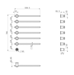 Полотенцесушитель электрический встраиваемый WONZON & WOGHAND BADEN, Брашированный никель (WW-AL366-BR)