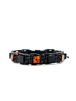 Мужской браслет на руку из янтаря. Браслет из формованного янтаря