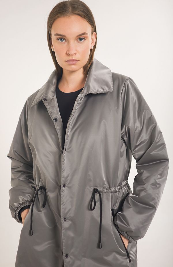Парка-плащ AW012 серый - фото 8