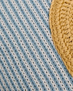 ZARA HOME ДЕТСКАЯ ПОДУШКА С ВЫШИВКОЙ В ВИДЕ БУКВЫ "Y", СИНИЙ