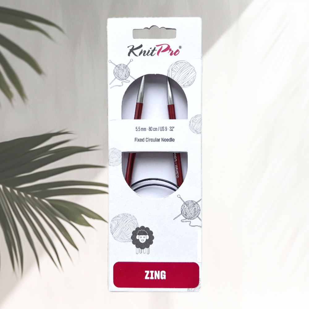 Спицы круговые Zing, 8мм/80см, KnitPro,(47136)