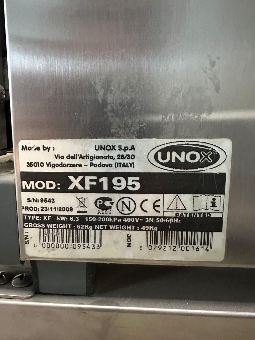 Печь кнвекционная с расстоечным шкафом Unox XF 195