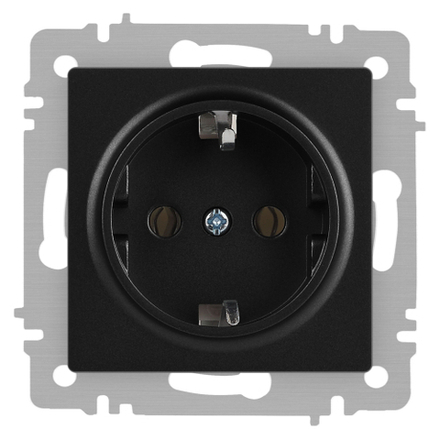 Розетка Intro Accent 6-202-05 2P+E Schuko 16А-250В IP20 СУ AL/CU антрацит