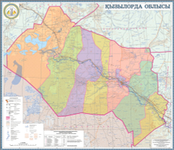 Карта Кызылординская область 2024 год на русском языке