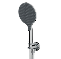 Bossini Apice душ ручной: Ø 140 мм с водорозеткой скрытого монтажа и держателем, шланг Cromolux 1500 мм 1/2 “F, цвет хром