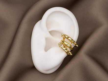 Кафф "Шипы", 19мм, со стразами