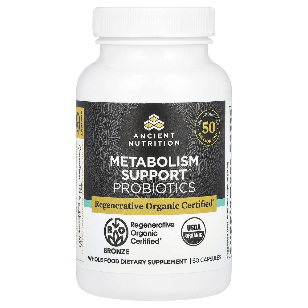 Ancient Nutrition, Пробиотики для поддержки метаболизма, 60 капсул