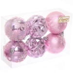 Набор шаров «Вивальди» 6 см (в наборе 6 шт), Розовый