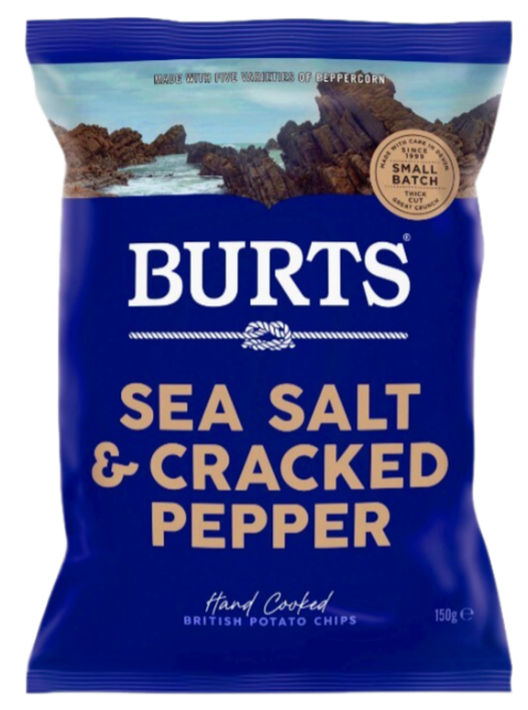 Чипсы картофельные Burts Sea Salt and Cracked Pepper 150г