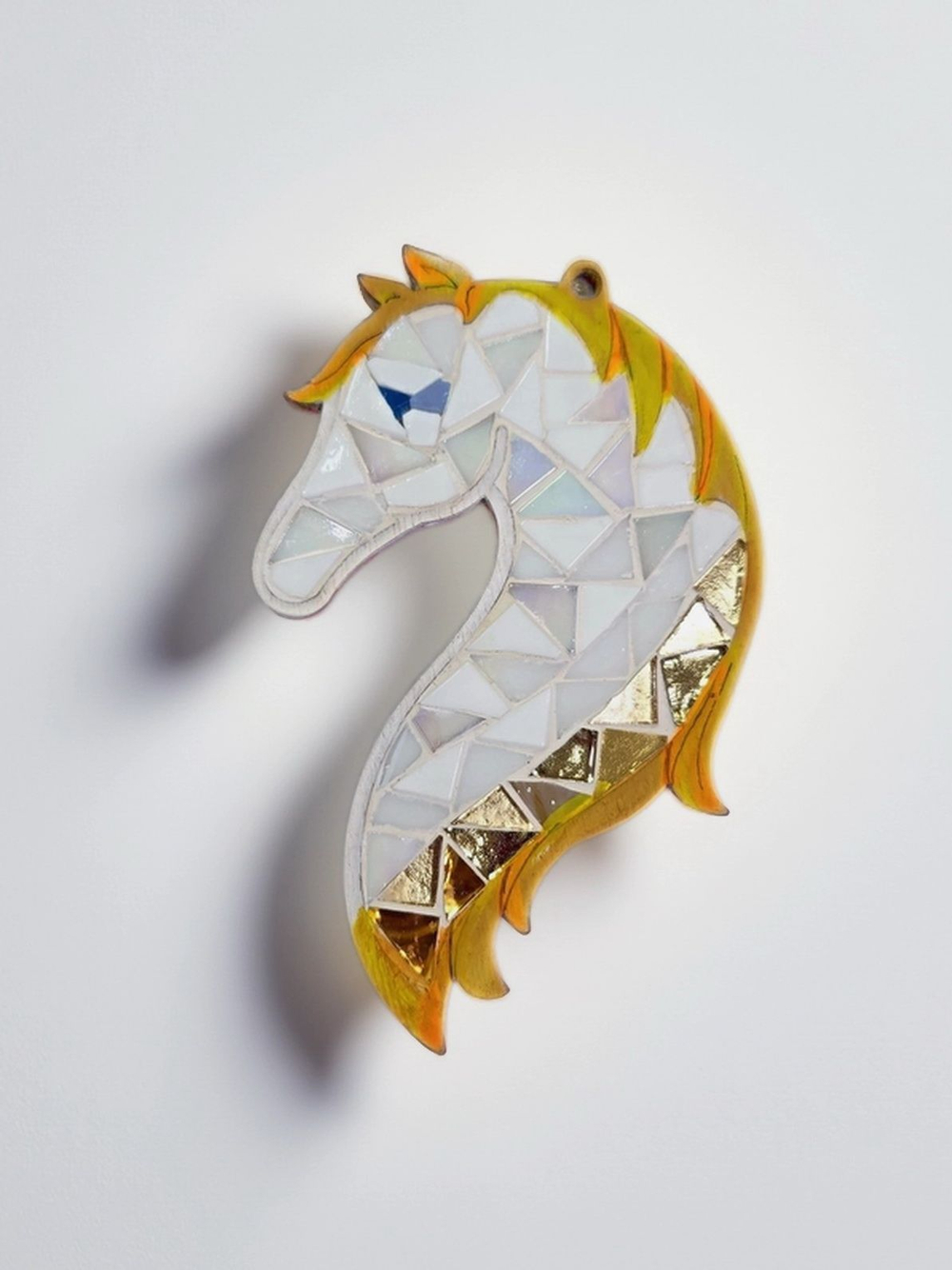 Набор для творчества стеклянная мозаика Елочная игрушка Лошадь Символ года.