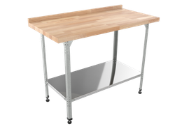 Стол кондитерский "Профи" СКПП, сплошная полка, бук, 1800х800х860 мм, с бортом