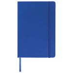 Блокнот в клетку с резинкой А5 (148x218 мм), 80 л., балакрон синий BRAUBERG "Metropolis", 111582