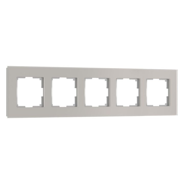 Рамка Werkel Senso на 5 постов дымчатый стекло soft-touch W0053117 4690389214301