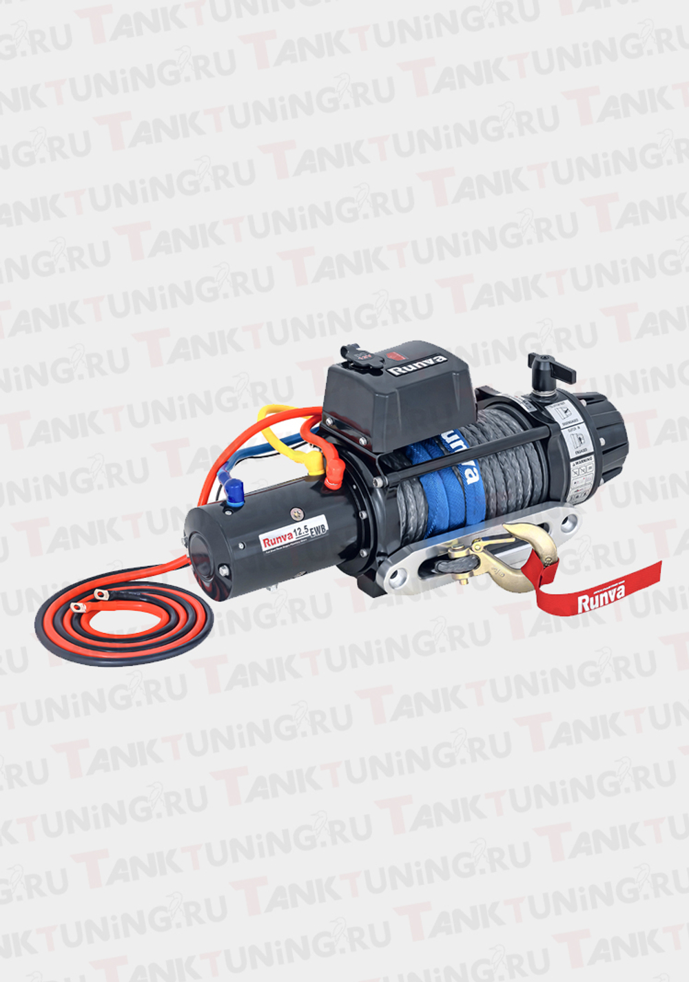Лебёдка электрическая 12V Runva 12 000 lbs синтетический трос