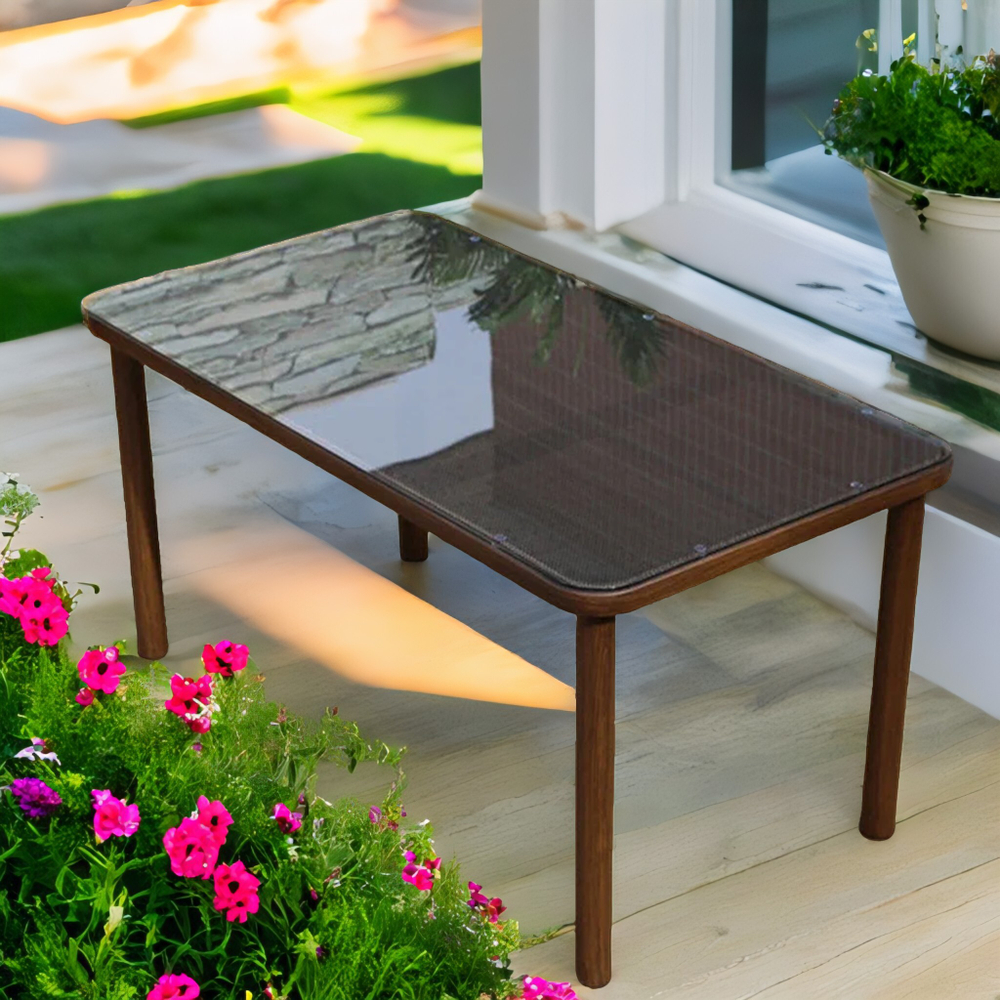 Стол прямоугольный из искусственного ротанга 150х80 БАМБУК/ТЕСЛИН «BAMBOO/TESLIN»