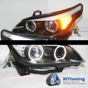 Передние фары Bmw 5 E60/E61 black led indicator