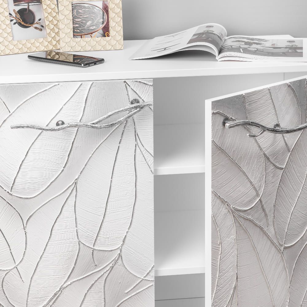 Комод Арт Классик с 2 полками Айс Античное серебро