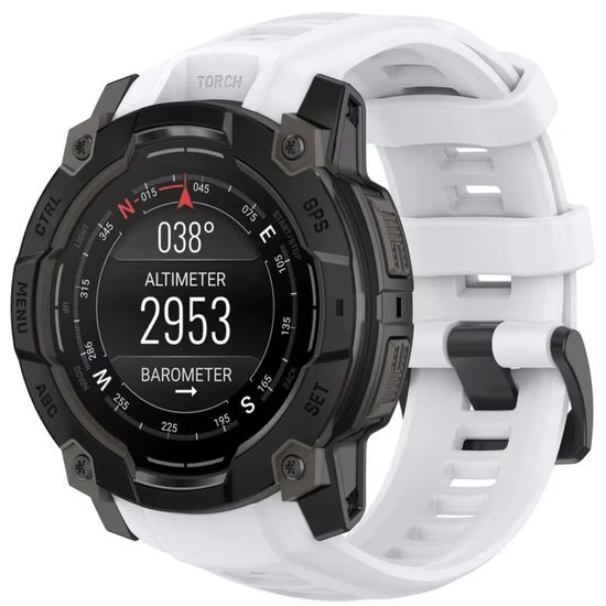 Ремешок для Garmin Instinct 3 (45) силиконовый ширина 22 мм оригинальное крепление (Белый)