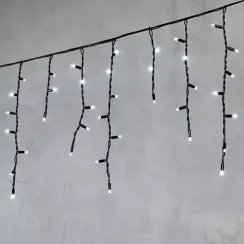 Светодиодная бахрома с колпачком 3,1*0,5 м., 120 белых LED ламп, каучуковый черный провод, LTC (LL120-1-2W)