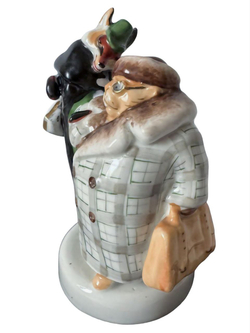 Фарфоровая статуэтка "Лиса и бобер" ЛФЗ