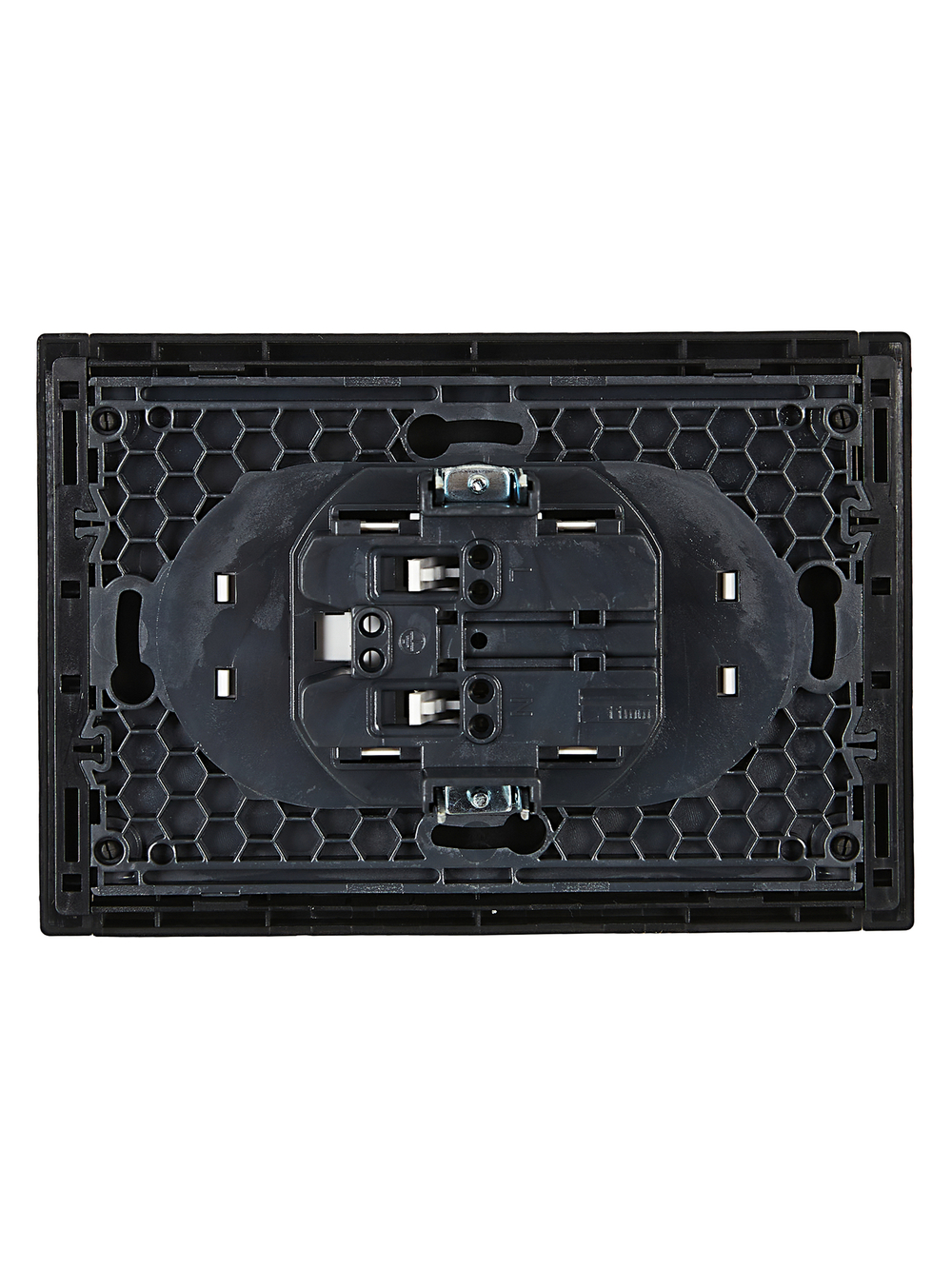 FORTE&PIANO Розетка 2-местная без заземления без защитных шторок безвинтовое крепление 10А FP126 черный IEK