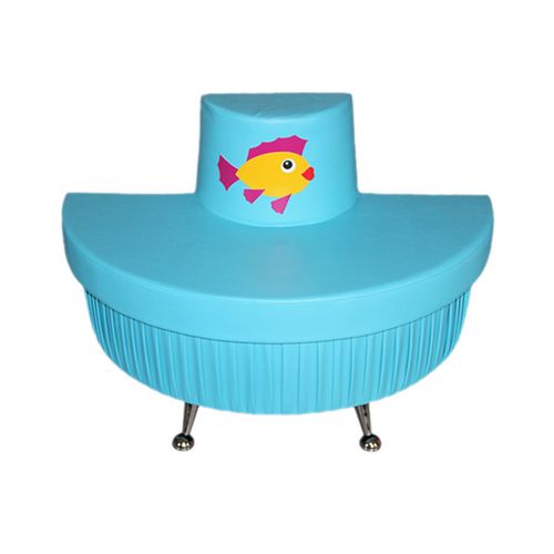 Диван полукруглый "Рыба" на хромированных ножках