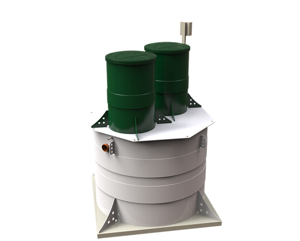 Станция биологической очистки Коло Веси Kolo Vesi 15 лонг/ 3000 л. в сутки / до 17 чел. / самотечный сброс (2000x2000x2753см;359кг;) - арт.560197