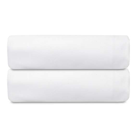 Простыня на резинке из плотного сатина белого цвета из коллекции essential, 180х200х30 см