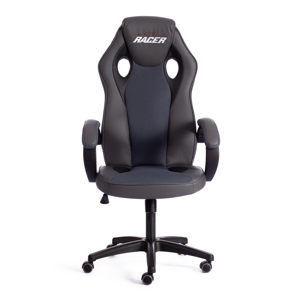 Кресло RACER GT new кож/зам/ткань, металлик/серый, 36/12