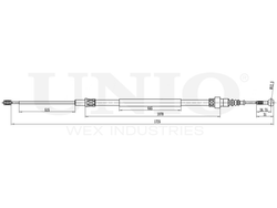 Трос стояночного тормоза UNIO CAB-60016