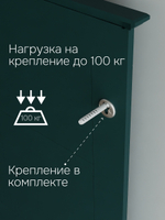 Обувница Индра, 66,4х21,5х158,2, тумба для обуви из МДФ, изумруд, Dipriz