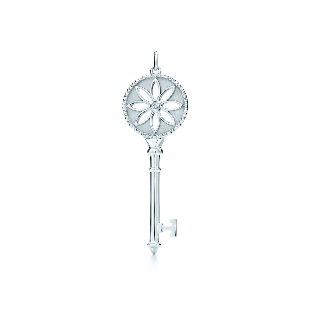 Кулон - ключ из серебра 925 с бриллиантом, Tiffany 💠Daisy key-В наличии