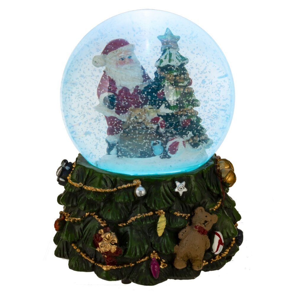 GAEM Фигурка декор в стекл шаре "Дед Мороз" ( подсв, муз, вьюга, AAAх3 н/п), D 10 см, L11 W11 H15 см
