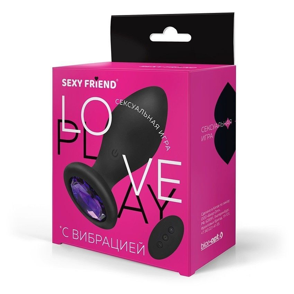 Вибро-анальная втулка Sexy Friend SF-70503-04 с пультом ДУ, 8,5 см