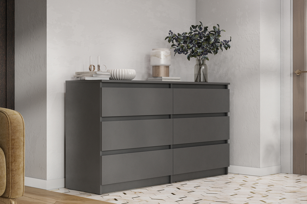 Комод с ящиками 1,38м Денвер, графит