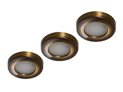 Forma e Funzione Комплект из трансформатора и 3-х накладных светодиодных светильника SUN ARTxT, 24V, теплый, латунь