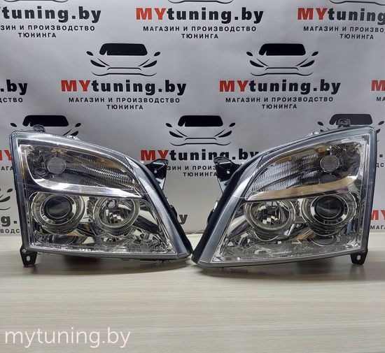 Передние фары angel eyes chrome для Opel Vectra C
