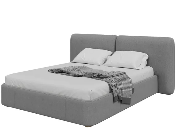 Кровать с подъемным механизмом Hub Soft 160 см (светло-серый, твид)