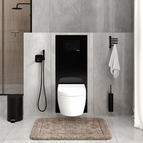 Инсталляция для унитаза WasserKraft Glan 66TLT.010.ME.BL.MB03 с черной матовой кнопкой